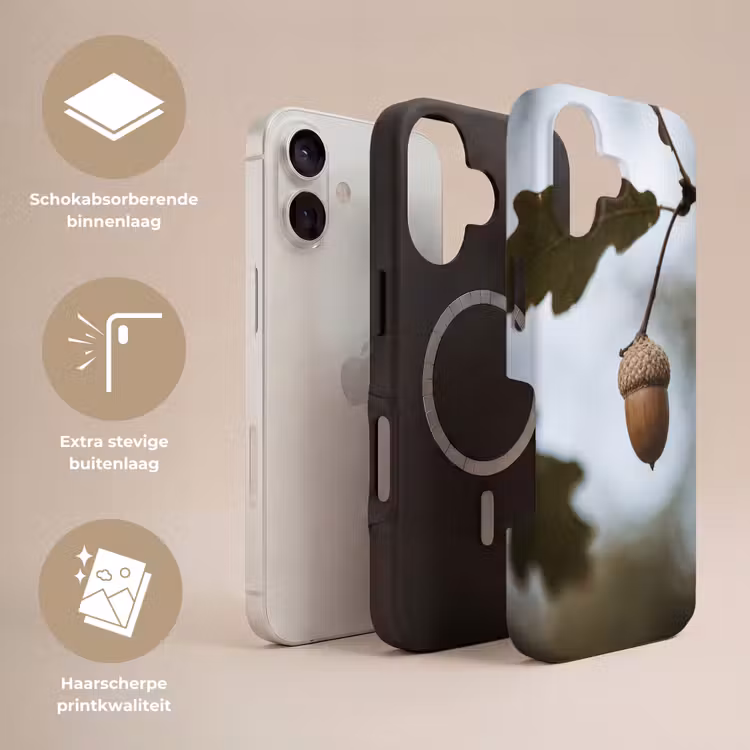 Eikel - Eikenblad - Bos - Herfst - Natuur Toughcase MagSafe Apple iPhone 17 klein -USP_Lagen_NL