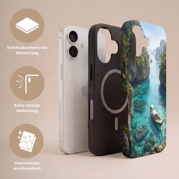 Eiland - Tropisch - Water - Palmbomen - Natuur Toughcase MagSafe Apple iPhone 17 klein -USP_Lagen_NL