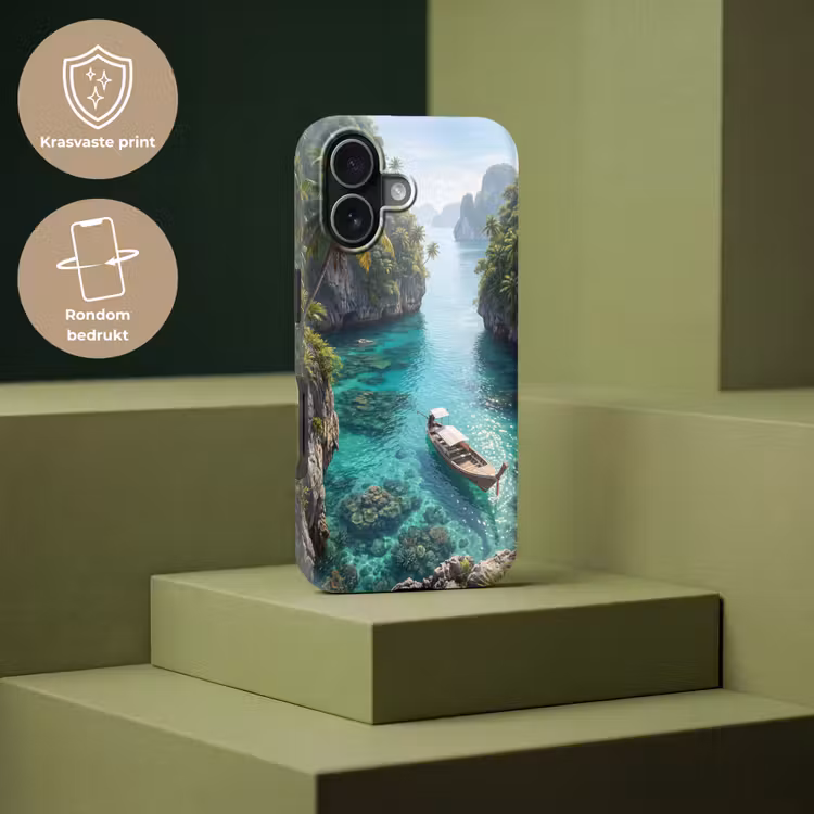 Eiland - Tropisch - Water - Palmbomen - Natuur Toughcase MagSafe Apple iPhone 17 klein -USP_PrintM_NL