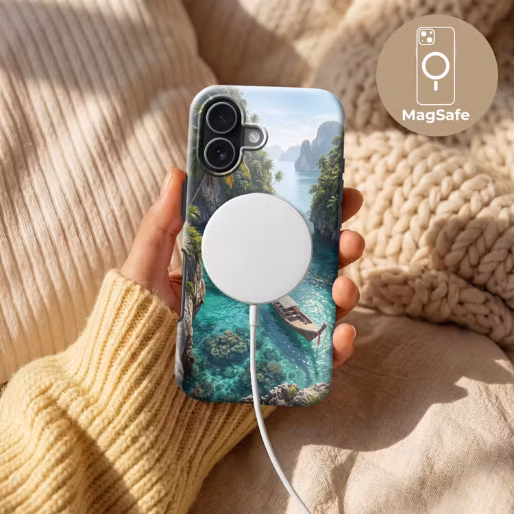 Eiland - Tropisch - Water - Palmbomen - Natuur Toughcase MagSafe Apple iPhone 17 klein -USP_MagsafeV