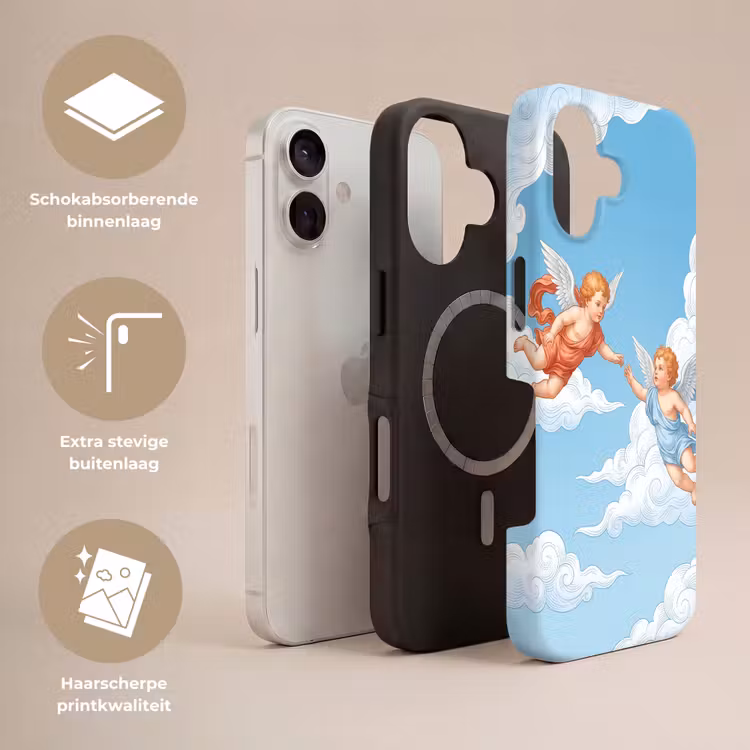 Engel - Vliegend - Klassiek - Blauw Toughcase MagSafe Apple iPhone 17 klein -USP_Lagen_NL