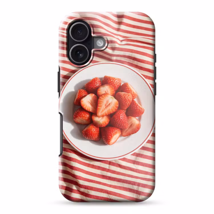 Eten - Aardbeien - Fruit - Zomer - Rood Toughcase MagSafe Apple iPhone 17 klein -3d