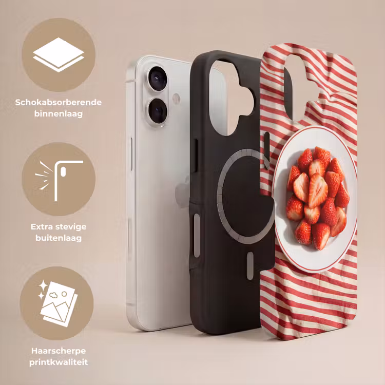 Eten - Aardbeien - Fruit - Zomer - Rood Toughcase MagSafe Apple iPhone 17 klein -USP_Lagen_NL