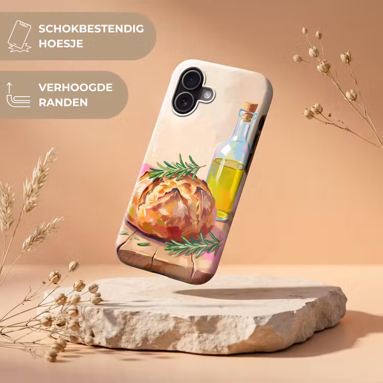 Eten - Brood - Olijfolie - Abstract - Keuken Toughcase MagSafe Apple iPhone 17 klein -USP_RandenV_NL