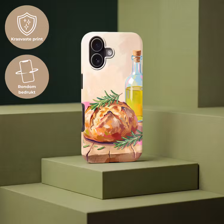Eten - Brood - Olijfolie - Abstract - Keuken Toughcase MagSafe Apple iPhone 17 klein -USP_PrintM_NL