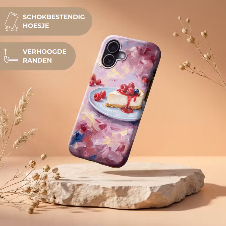 Eten - Cheesecake - Bessen - Abstract - Roze Toughcase MagSafe Apple iPhone 17 klein -USP_RandenV_NL