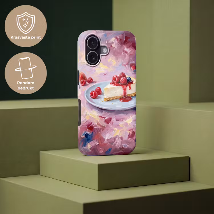 Eten - Cheesecake - Bessen - Abstract - Roze Toughcase MagSafe Apple iPhone 17 klein -USP_PrintM_NL