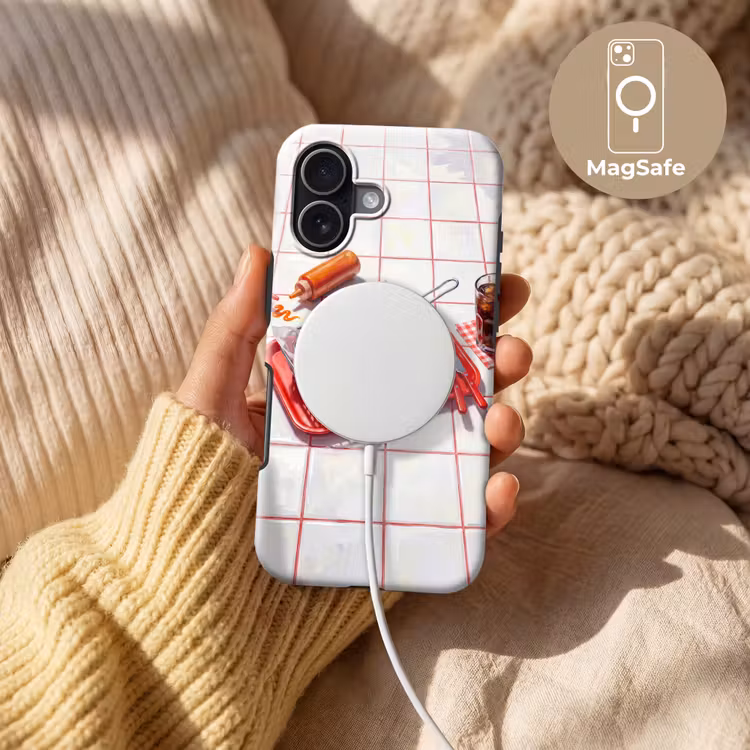 Eten - Hotdog - Fastfood - Modern - Rood Toughcase MagSafe Apple iPhone 17 klein -USP_MagsafeV