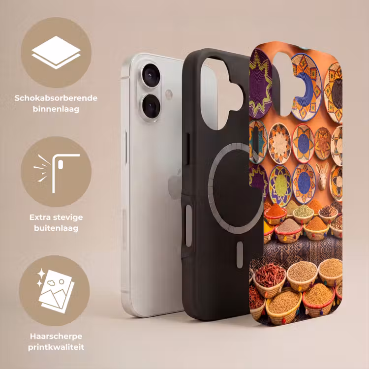 Telefoonhoesje Toughcase - Eten - Kleurrijk - Cultuur - Eten - Kleurrijk - Cultuur Toughcase MagSafe Apple iPhone 17 klein