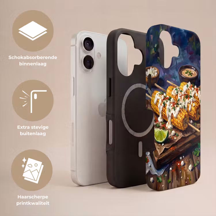 Eten - Maïs - Saus - Geschilderd - Geel Toughcase MagSafe Apple iPhone 17 klein -USP_Lagen_NL