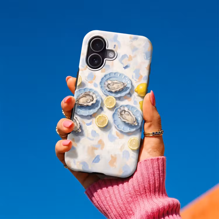 Eten - Oesters - Citroenen - Modern - Geel Toughcase MagSafe Apple iPhone 17 klein -Sfeer1V