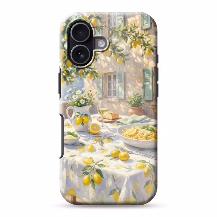 Eten - Terras - Zomer - Geschilderd - Geel Toughcase MagSafe Apple iPhone 17 klein -3d