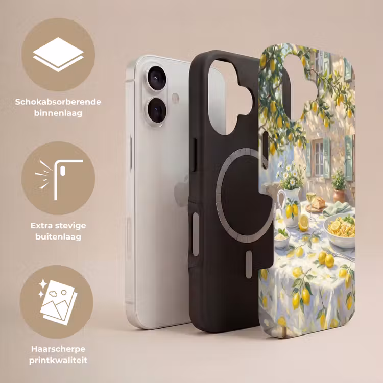 Eten - Terras - Zomer - Geschilderd - Geel Toughcase MagSafe Apple iPhone 17 klein -USP_Lagen_NL