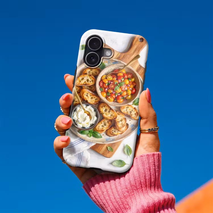 Eten - Tomaat - Brood - Kleurrijk - Keuken Toughcase MagSafe Apple iPhone 17 klein -Sfeer1V