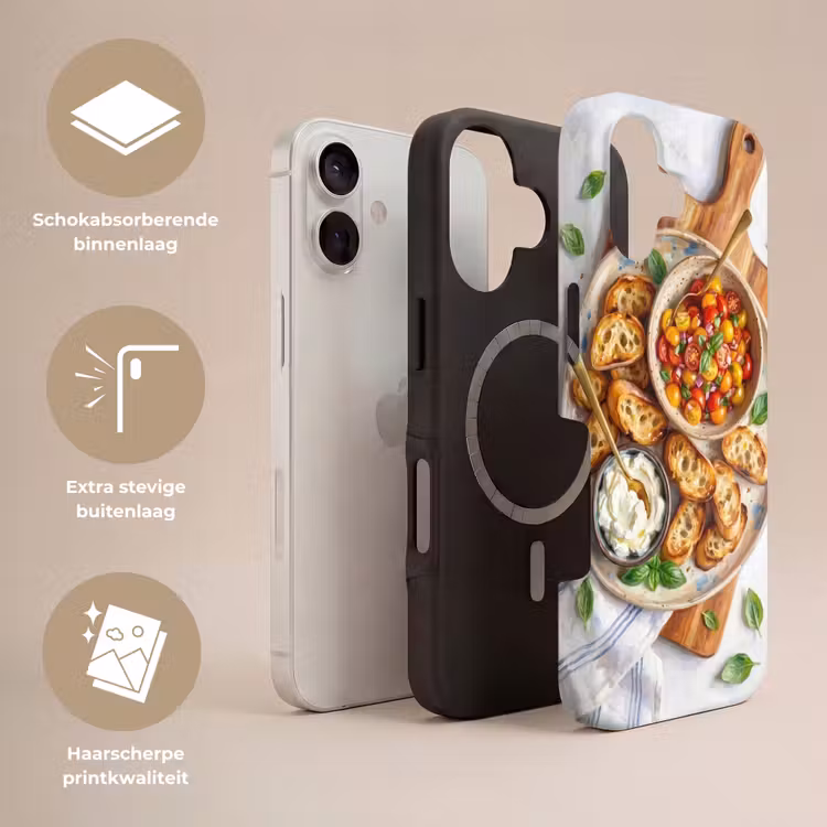 Eten - Tomaat - Brood - Kleurrijk - Keuken Toughcase MagSafe Apple iPhone 17 klein -USP_Lagen_NL