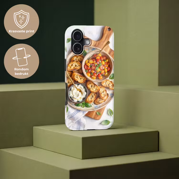 Eten - Tomaat - Brood - Kleurrijk - Keuken Toughcase MagSafe Apple iPhone 17 klein -USP_PrintM_NL