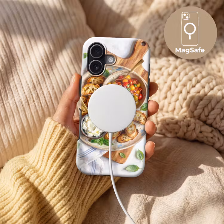 Eten - Tomaat - Brood - Kleurrijk - Keuken Toughcase MagSafe Apple iPhone 17 klein -USP_MagsafeV