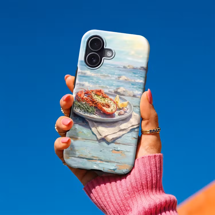 Eten - Zee - Kust - Modern - Blauw Toughcase MagSafe Apple iPhone 17 klein -Sfeer1V