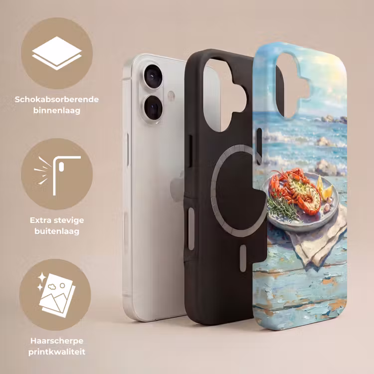 Eten - Zee - Kust - Modern - Blauw Toughcase MagSafe Apple iPhone 17 klein -USP_Lagen_NL
