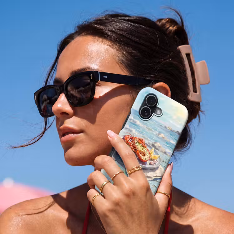 Eten - Zee - Kust - Modern - Blauw Toughcase MagSafe Apple iPhone 17 klein -Sfeer2V