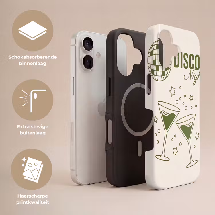 Feest - Disco - Drank - Illustratie - Groen Toughcase MagSafe Apple iPhone 17 klein -USP_Lagen_NL