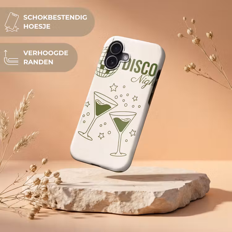 Feest - Disco - Drank - Illustratie - Groen Toughcase MagSafe Apple iPhone 17 klein -USP_RandenV_NL