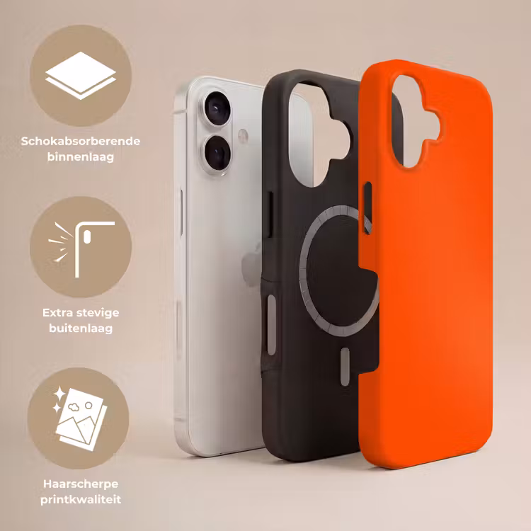 Fiery - Tangerine - Oranje Toughcase MagSafe Apple iPhone 17 klein 1017 -USP_Lagen_NL