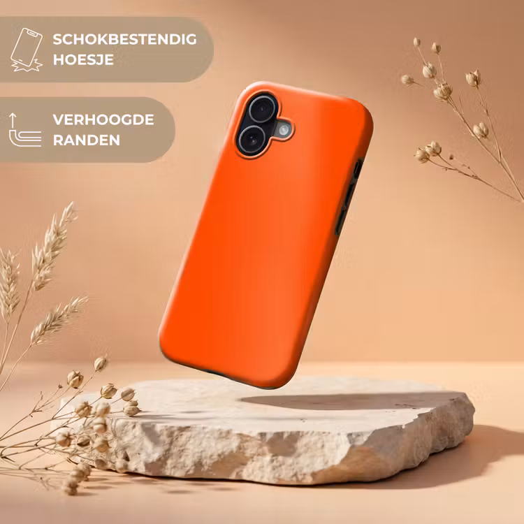 Fiery - Tangerine - Oranje Toughcase MagSafe Apple iPhone 17 klein 1017 -USP_RandenV_NL