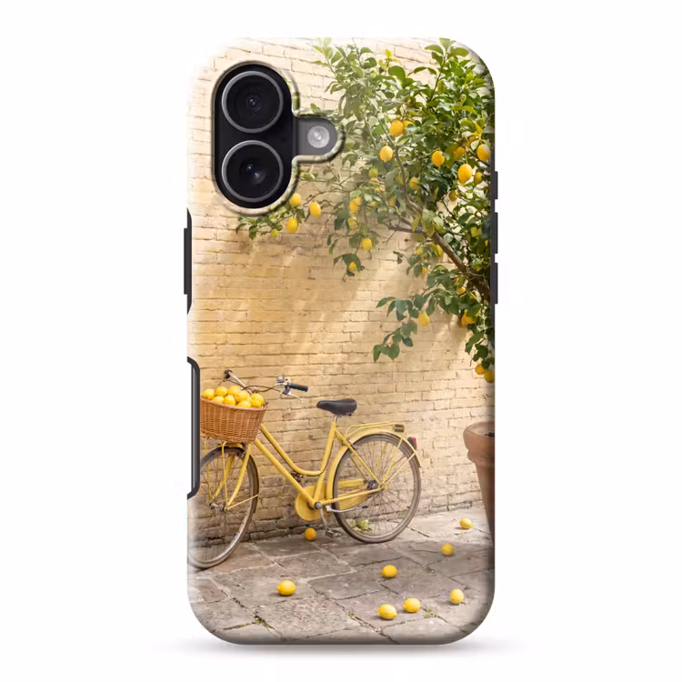 Fiets - Mand - Eten - Geel - Zomer Toughcase MagSafe Apple iPhone 17 klein -3d