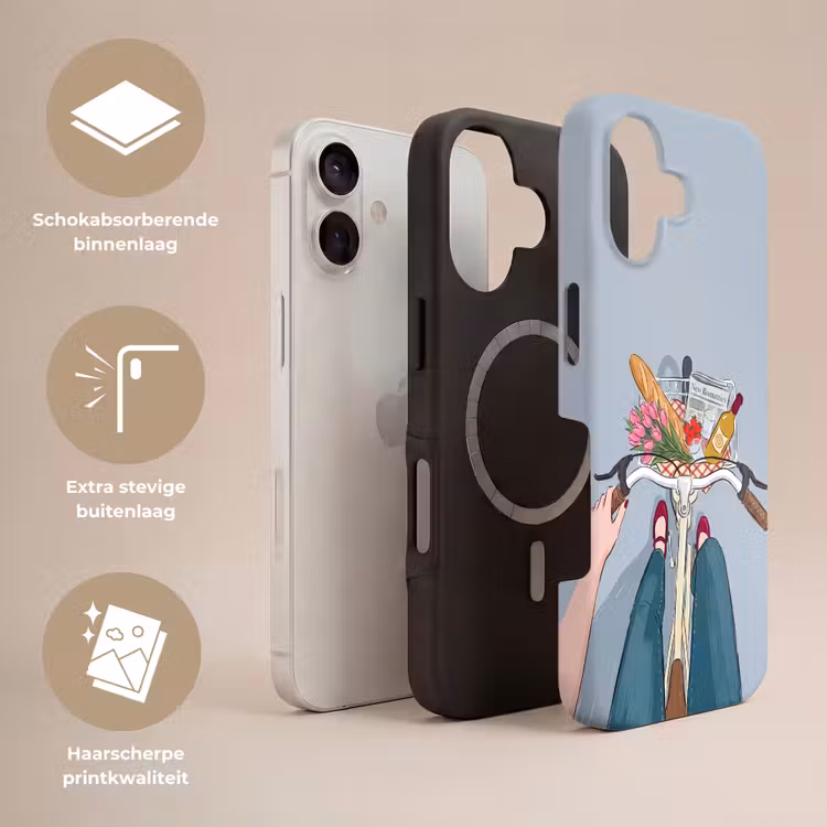 Fiets - Picknick - Zomer - Illustratie Toughcase MagSafe Apple iPhone 17 klein -USP_Lagen_NL