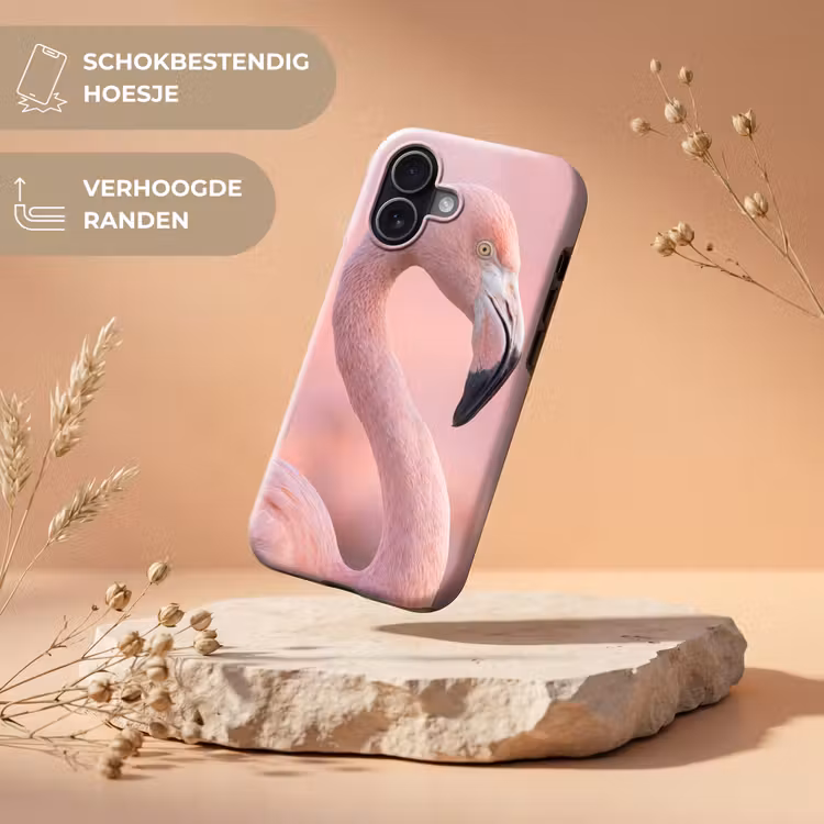 Flamingo - Portret - Roze Toughcase MagSafe Apple iPhone 17 klein -USP_RandenV_NL