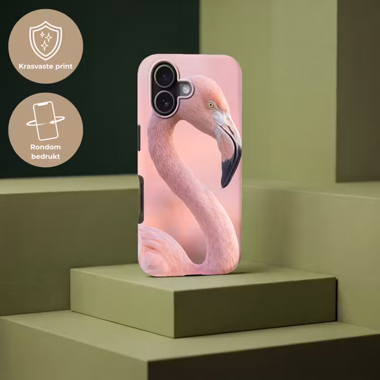 Flamingo - Portret - Roze Toughcase MagSafe Apple iPhone 17 klein -USP_PrintM_NL