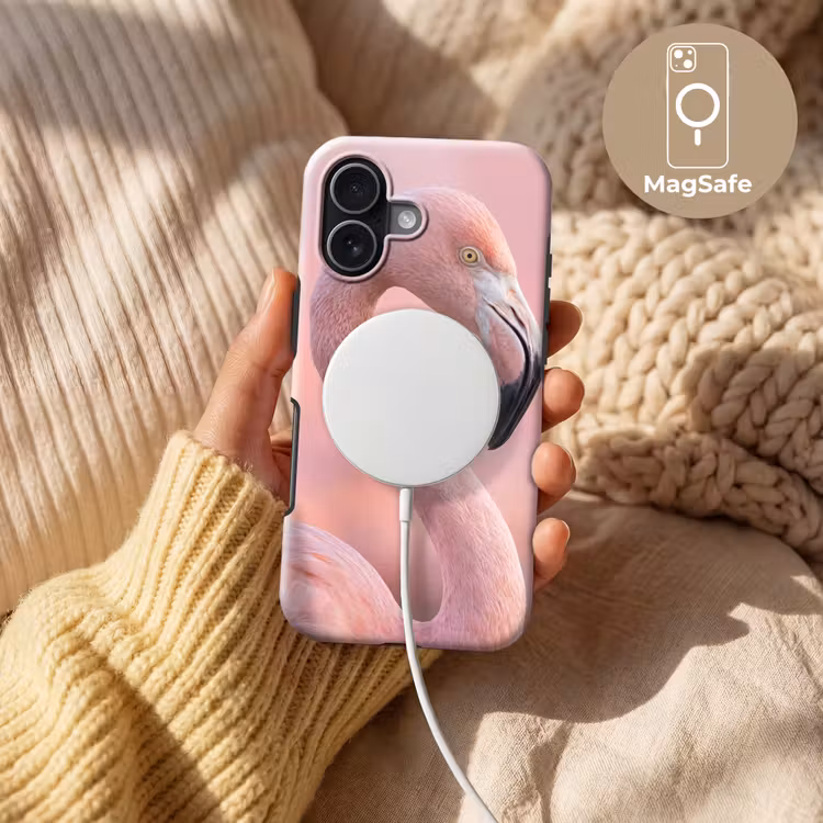 Flamingo - Portret - Roze Toughcase MagSafe Apple iPhone 17 klein -USP_MagsafeV
