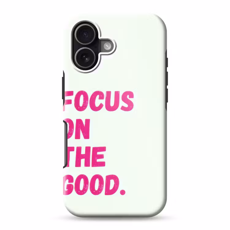 Focus on the good - Beige - Roze Toughcase MagSafe Apple iPhone 17 klein -3d