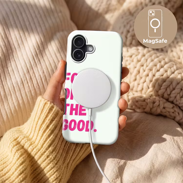 Focus on the good - Beige - Roze Toughcase MagSafe Apple iPhone 17 klein -USP_MagsafeV