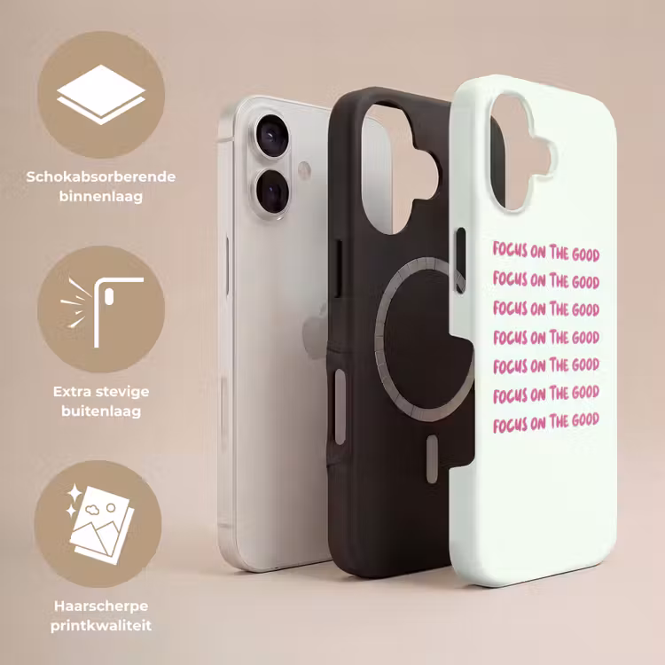Focus on the good - Roze Toughcase MagSafe Apple iPhone 17 klein -USP_Lagen_NL