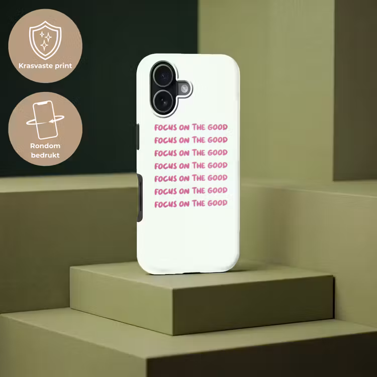 Focus on the good - Roze Toughcase MagSafe Apple iPhone 17 klein -USP_PrintM_NL