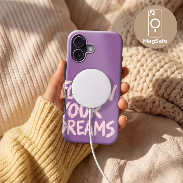 Follow your dreams - Paars - Penseeltextuur Toughcase MagSafe Apple iPhone 17 klein -USP_MagsafeV