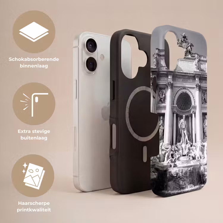 Fontein - Beelden - Architectuur - Zwart-wit Toughcase MagSafe Apple iPhone 17 klein -USP_Lagen_NL