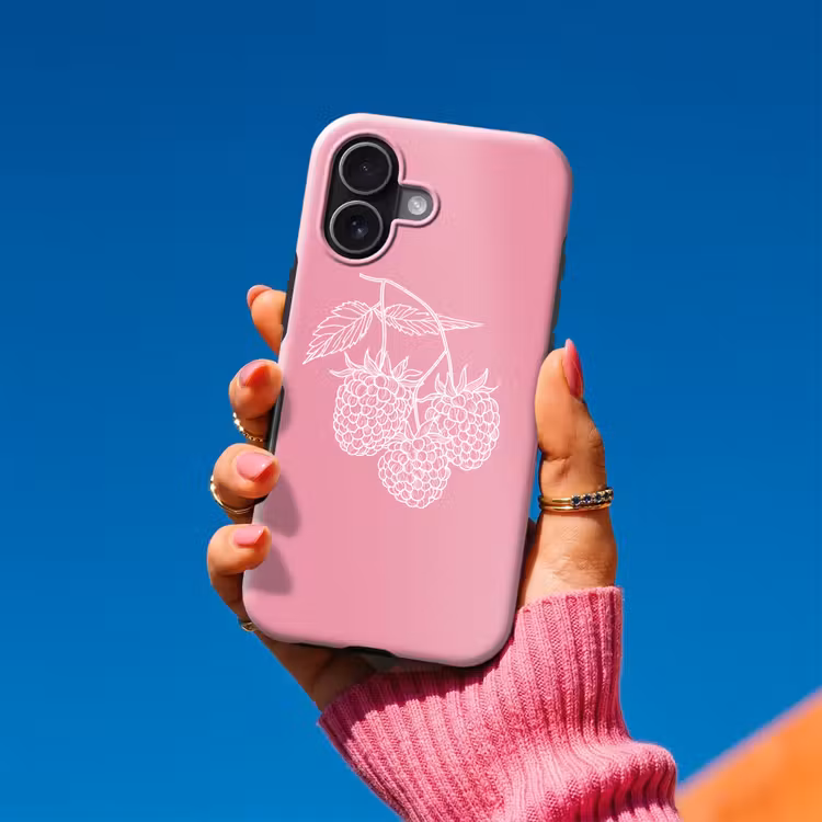 Frambozen - Steel - Getekend - Roze Toughcase MagSafe Apple iPhone 17 klein -Sfeer1V