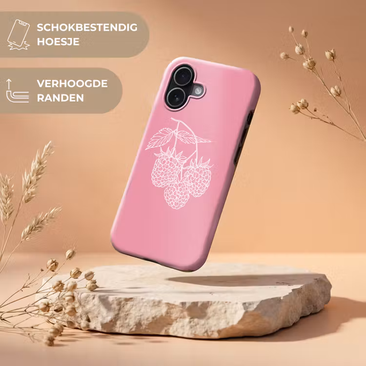Frambozen - Steel - Getekend - Roze Toughcase MagSafe Apple iPhone 17 klein -USP_RandenV_NL