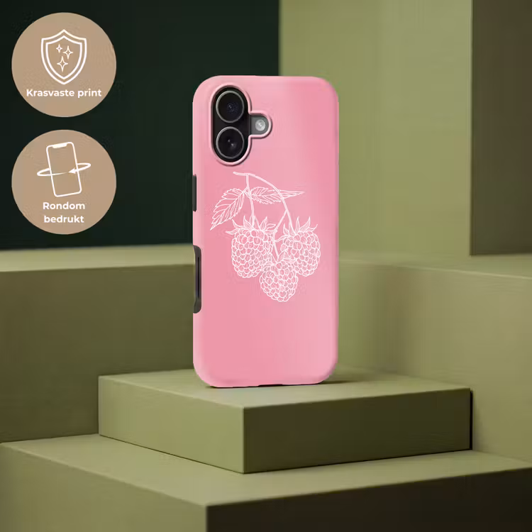 Frambozen - Steel - Getekend - Roze Toughcase MagSafe Apple iPhone 17 klein -USP_PrintM_NL
