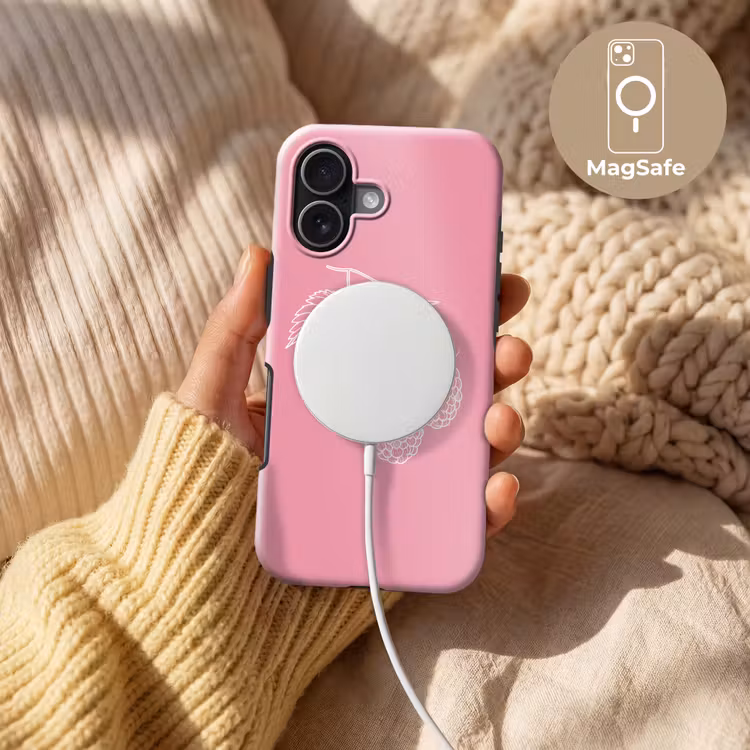 Frambozen - Steel - Getekend - Roze Toughcase MagSafe Apple iPhone 17 klein -USP_MagsafeV