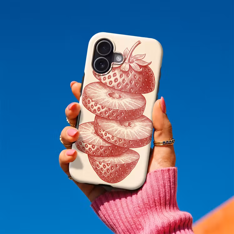 Fruit - Gesneden - Illustratie - Rood - Vintage Toughcase MagSafe Apple iPhone 17 klein -Sfeer1V