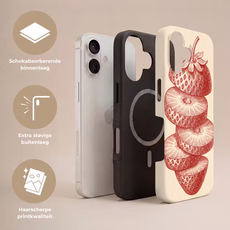 Fruit - Gesneden - Illustratie - Rood - Vintage Toughcase MagSafe Apple iPhone 17 klein -USP_Lagen_NL