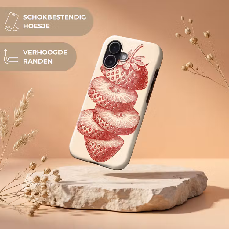 Fruit - Gesneden - Illustratie - Rood - Vintage Toughcase MagSafe Apple iPhone 17 klein -USP_RandenV_NL