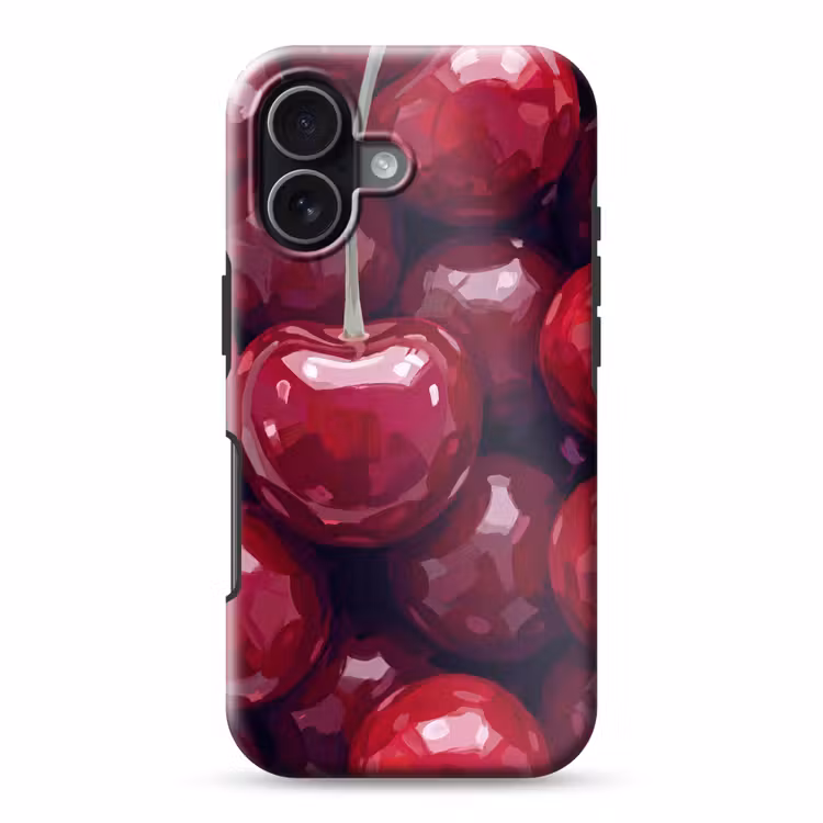 Fruit - Kersen - Eten - Modern - Rood Toughcase MagSafe Apple iPhone 17 klein -3d