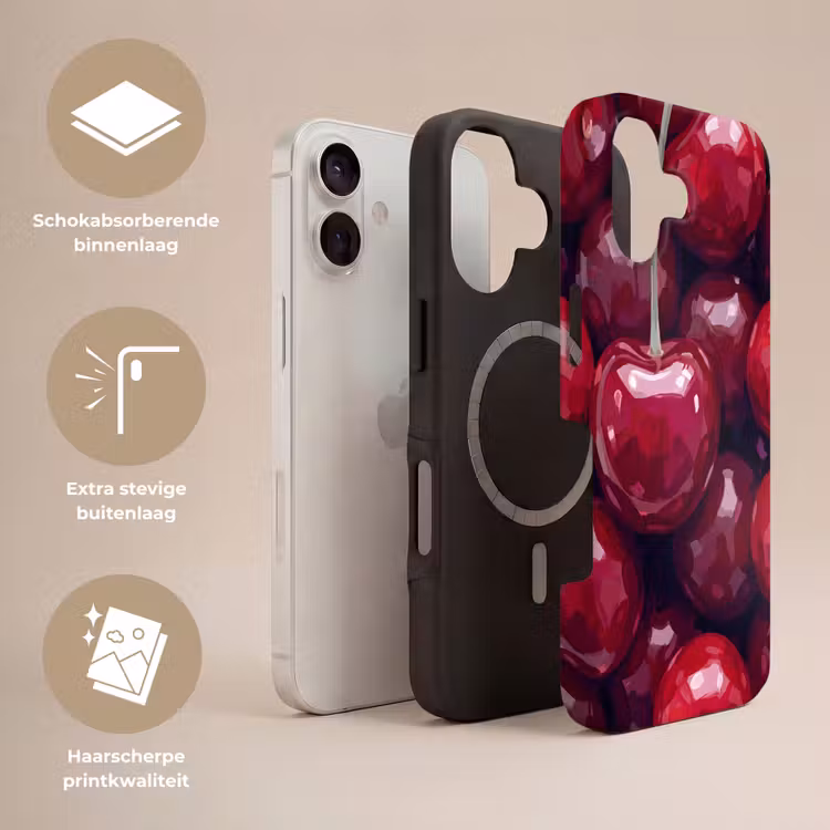 Fruit - Kersen - Eten - Modern - Rood Toughcase MagSafe Apple iPhone 17 klein -USP_Lagen_NL