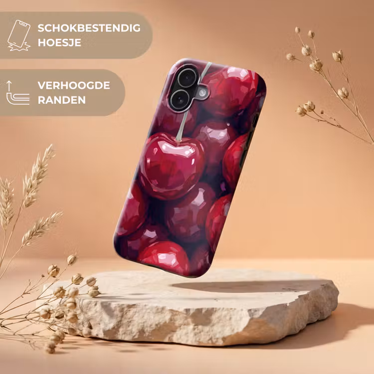 Fruit - Kersen - Eten - Modern - Rood Toughcase MagSafe Apple iPhone 17 klein -USP_RandenV_NL