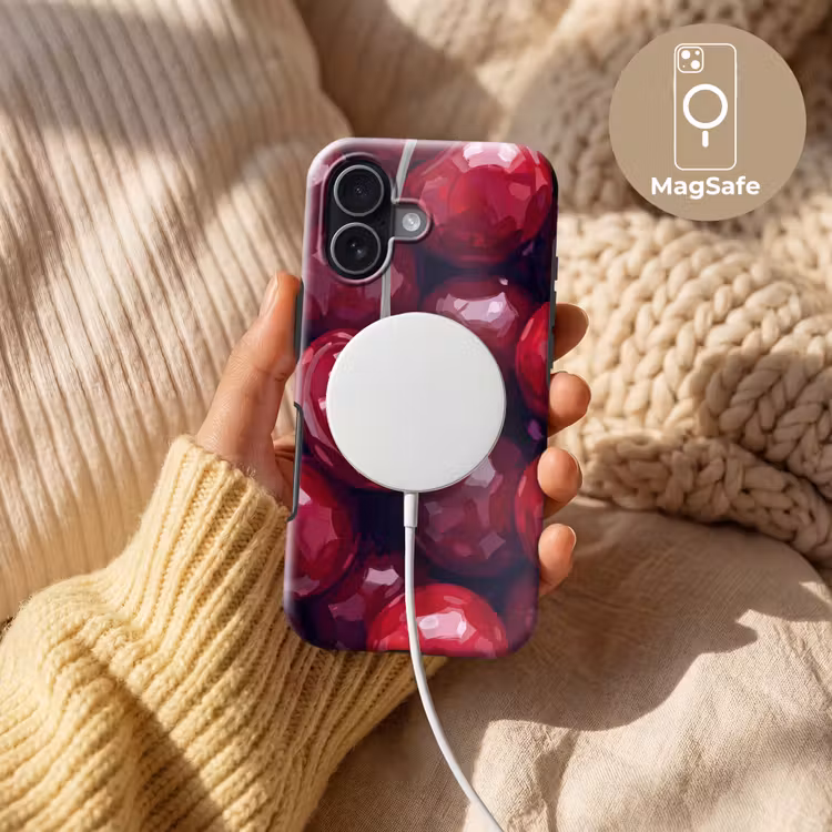 Fruit - Kersen - Eten - Modern - Rood Toughcase MagSafe Apple iPhone 17 klein -USP_MagsafeV